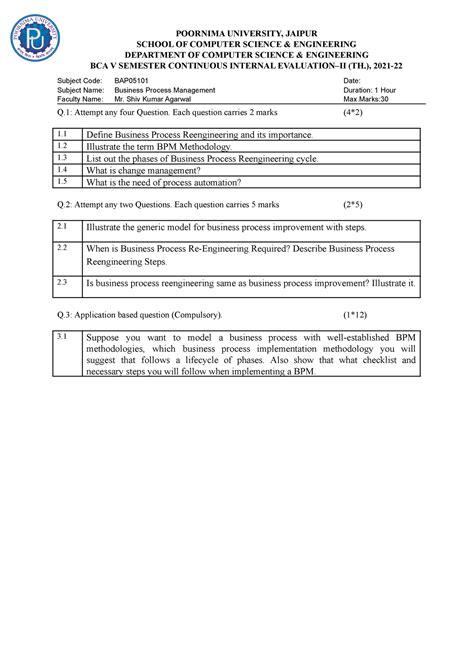 BAP05101 BPM - wdqwfwdqwdwfr32r3wfef - POORNIMA UNIVERSITY, JAIPUR ...