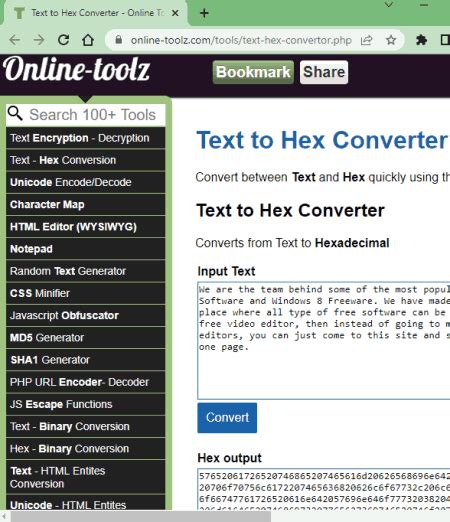 8 Best Free Online Text to Hex Converter Websites
