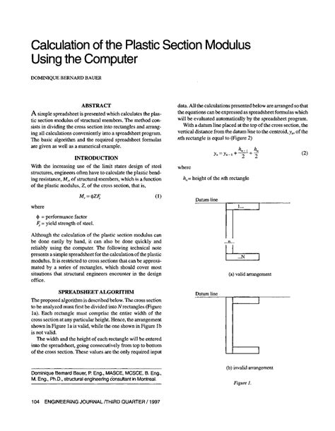 Calculation of the Plastic Section Modulus Using the Computer | Slides ...