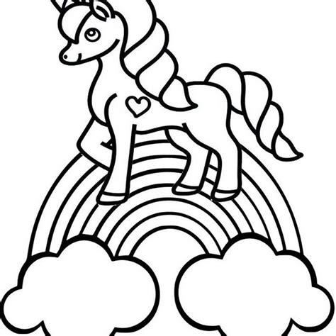 Rainbow Unicorn Coloring Pages