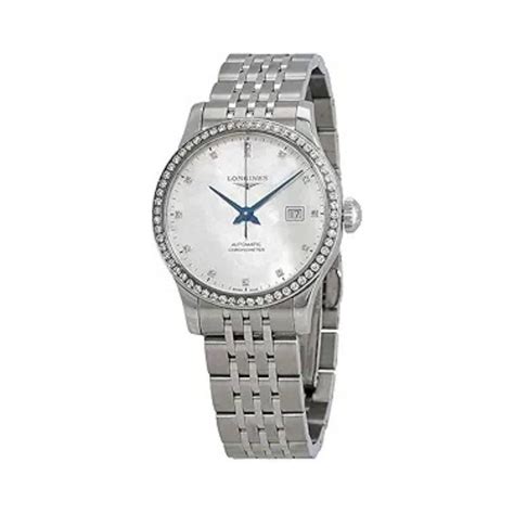 Longines Record Automatic Mother-of-Pearl Dial Ladies Watch - Luxoria ...