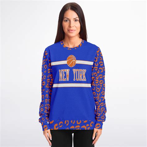 New York Knicks Color Inspired Mosaic Leopard Print Sweatshirt | Wray ...