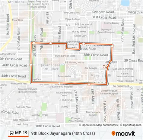 MF19 Route: Schedules, Stops & Maps - 9th Block Jayanagara (40th Cross ...