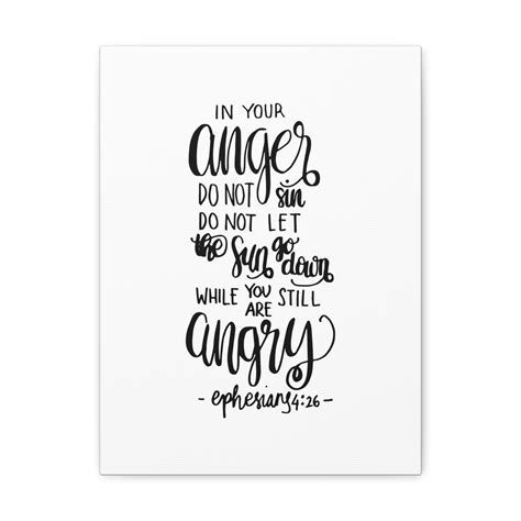 Scripture Walls In Your Anger Do Not Sin Ephesians 4:26 Christian Wall ...