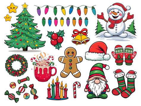 Set of Christmas Decor Elements Vector. Graphic by Trendy Creative ...