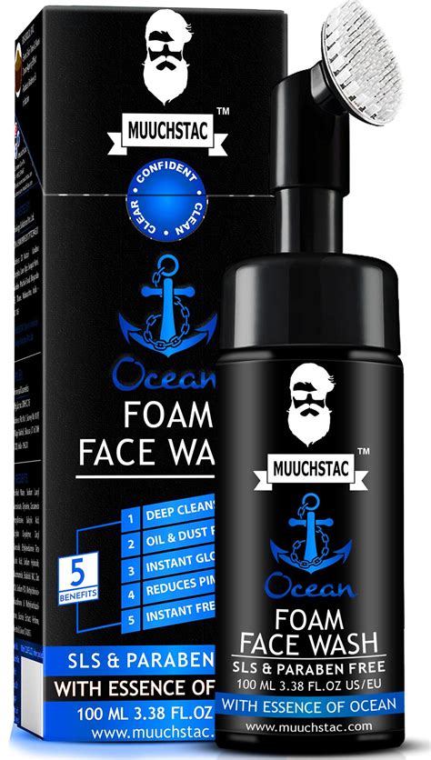 Muuchstac Ocean Foam Face Wash for Men | Fight Acne & Pimples, Brighten ...