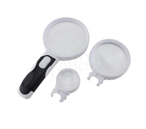 Quality Optics Led Illuminated Handheld Magnifying Glass Set - 2X 3.5X ...
