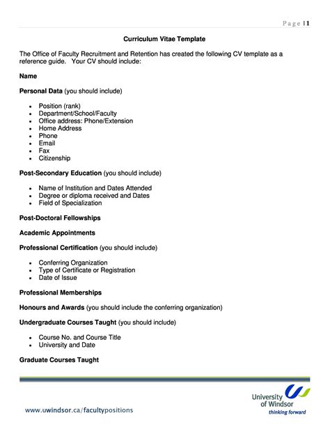 Example of Curriculum Vitae Format 的图像结果