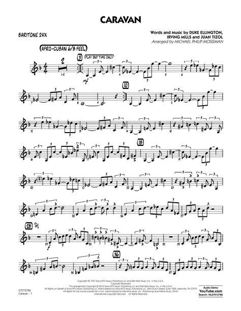 Caravan - Baritone Sax by Michael Philip Mossman Sheet Music for Jazz ...