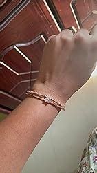 Buy Shining Diva Fashion Stylish 18k Rose Gold Plated Crystal Bangle ...