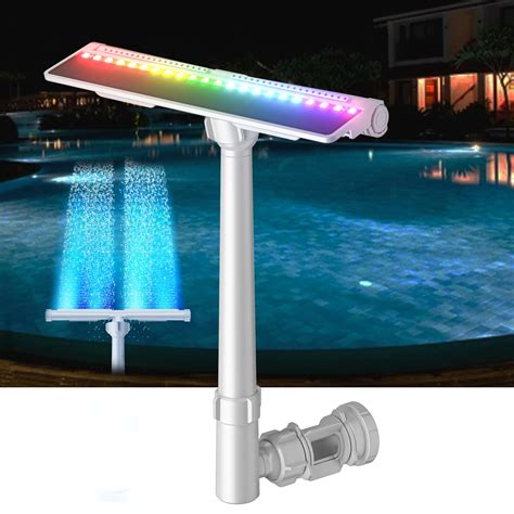 Solar Pool Fountain for Above and In-ground Pools, with 10-Color Lights ...