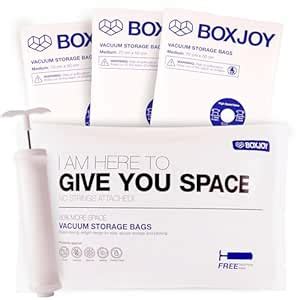 BOXJOY Pack of 3 Medium (50cm x 70cm) Reusable Ziplock Vacuum Storage ...