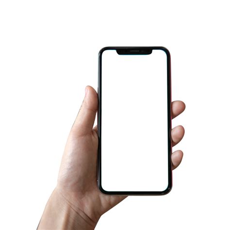 Isolated hands and smartphone . Female hand holding modern black phone ...