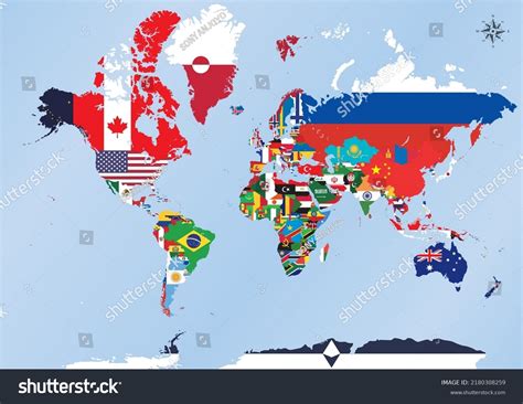 Map World Flags Vector Stock Vector (Royalty Free) 2180308259 ...