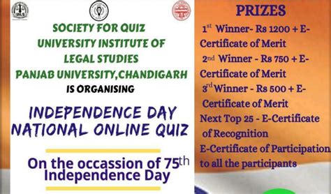 Independence Day National Online Quiz | University Institute of Legal ...