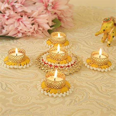Buy AGAAS ENTERPRISES Lotus Style Flower Decorated Tealight Candle ...