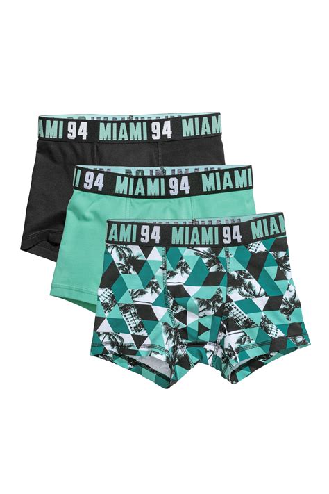 3-pack boxer shorts - Green/Patterned - Kids | H&M IN
