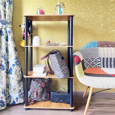 Kawachi 4-Tier Multipurpose Standing Wall Shelf for Living Room, Bed ...