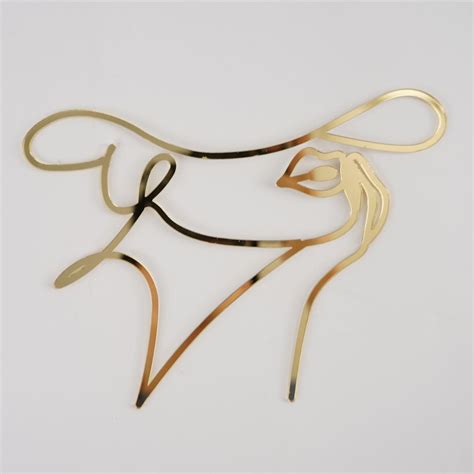 Cake Topper Silhouette - Woman with Hat - Gold, 6,99