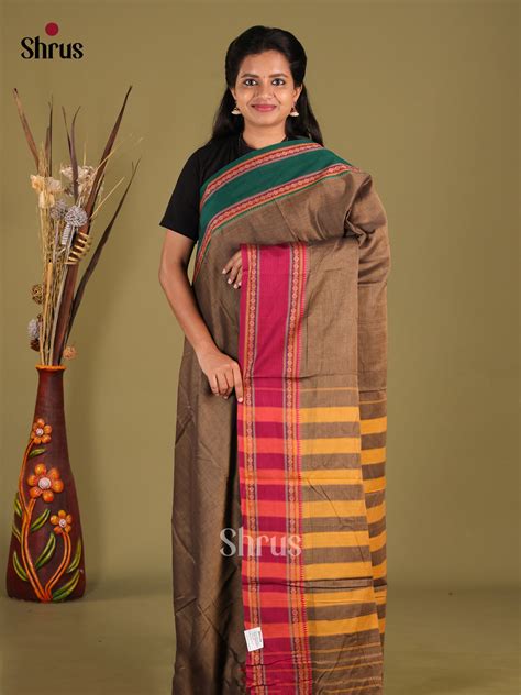 Grey & Maroon - Narayanpet Cotton Saree
