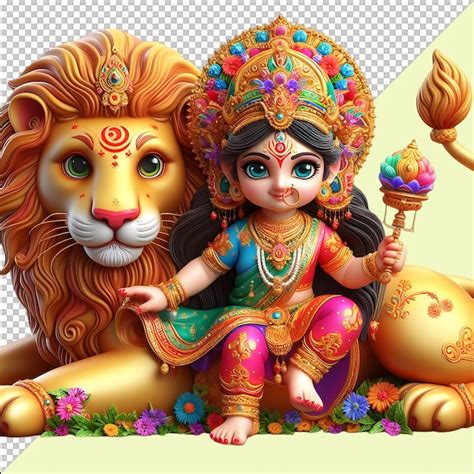 Cute mata rani maa sherawali belle durga Maa Png sur un fond ...