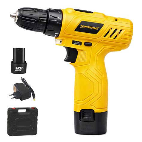 TOMAHAWK Cordless Drill/Screwdriver - 12V 10mm Keyless Chuck 1-Speed ...