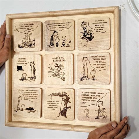 Calvin and Hobbes Framed Wood Art - woodgeekstore