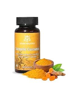 VANN MANTRA Turmeric Curcumin 60 Capsules (500mg) - Natural Pure Herbal ...