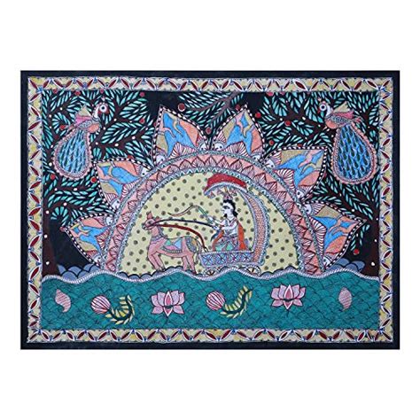 Buy iMithila Madhubani Handpainted Mithila Painting of Lord Krishna ...