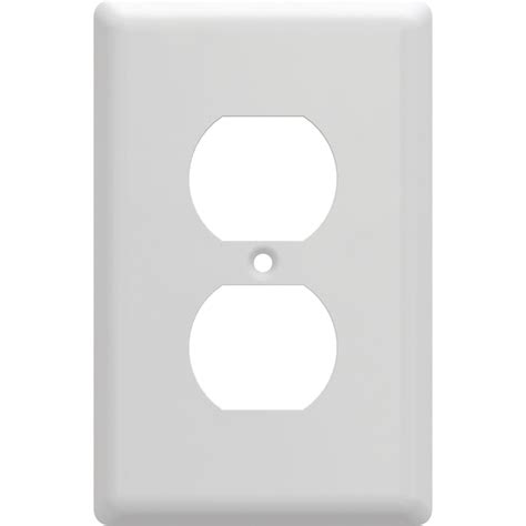 allen + roth Simple Square 1-Gang Standard Size Pure White Steel Indoor ...
