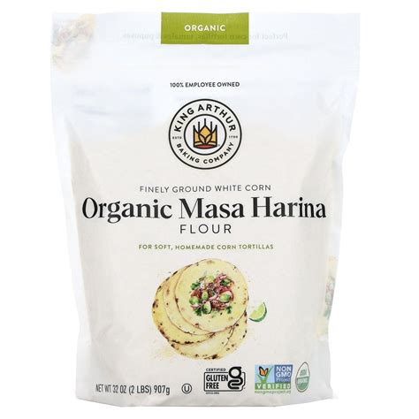 King Arthur Flour, Finely Ground White Corn Organic Masa Harina Flour ...