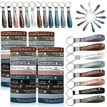 120 Pcs Bible Verse Bracelets Christian Keychain Silicone Wristbands ...