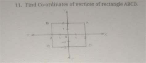 11. Find Co-ordinates of vertices of rectangle ABCD. | Filo