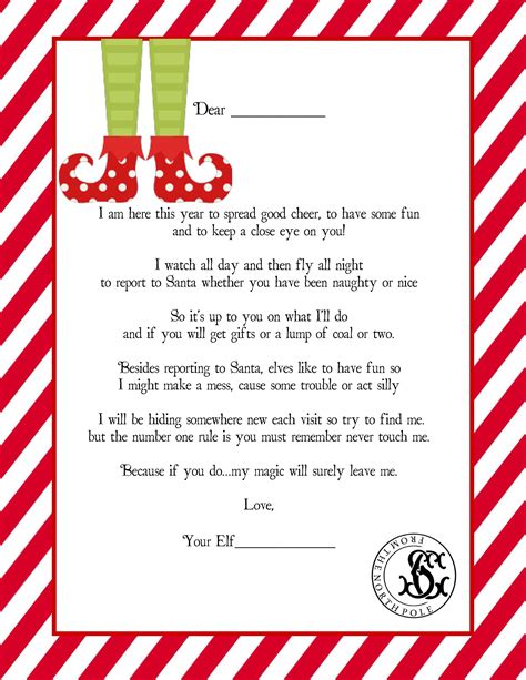 Editable Elf On The Shelf Letter Template - Content Calendar Template