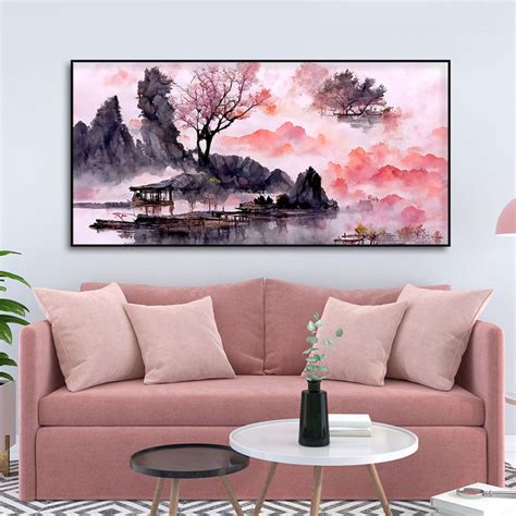 Beautiful Lake View Watercolor Art Canvas Wall Painting – Vibecrafts