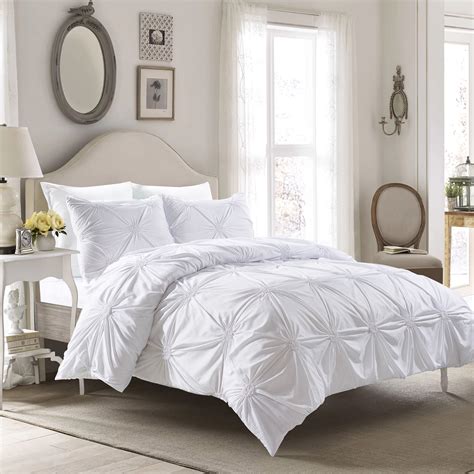 Elise Comforter Set White-Machine Washable - Includes 1 Comforter + 2 ...