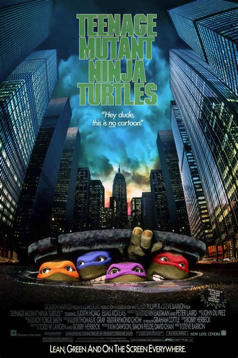 TEENAGE MUTANT NINJA TURTLES CLASSIC TMNT 90s 1990 MOVIE PRINT PREMIUM ...