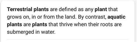 differutiate between (b) terrutrial and Aquatic plants - Brainly.in