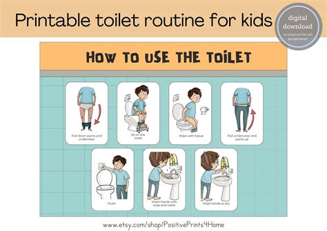 Step by Step Potty Toilet Routine | Toilet Visual Sequence | Potty ...