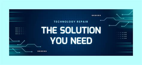 Gradient tech repair facebook cover | Free Vector
