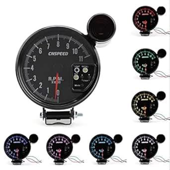 5 Inch Car RPM 11000K Tachometer Gauge 7 Color Backlight RPM LED Shift ...