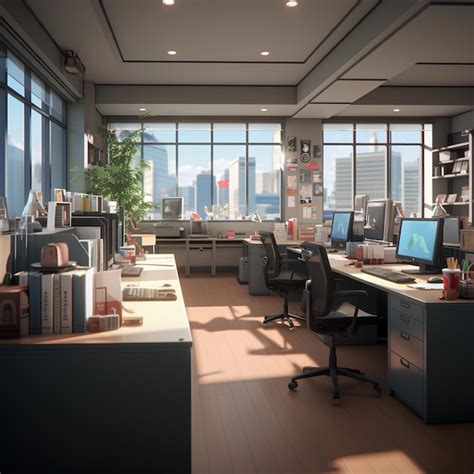 A modern office depth of field control method manga | Premium AI ...