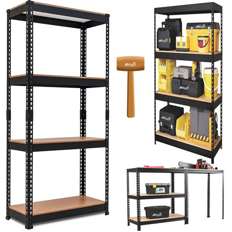 JD FRESH 4 Tier Iron Rack for Storage/Adjustable Metal Shelf/Rack for ...