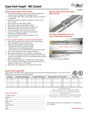 Fillable Online Super Kwik-Couple IMC Conduit - Allied Tube & Conduit ...