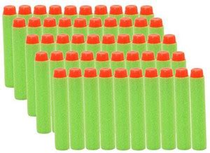 SOMETHING4U 50pcs Green Bullet Foam Dart Bullets for Nerf N-Strike ...
