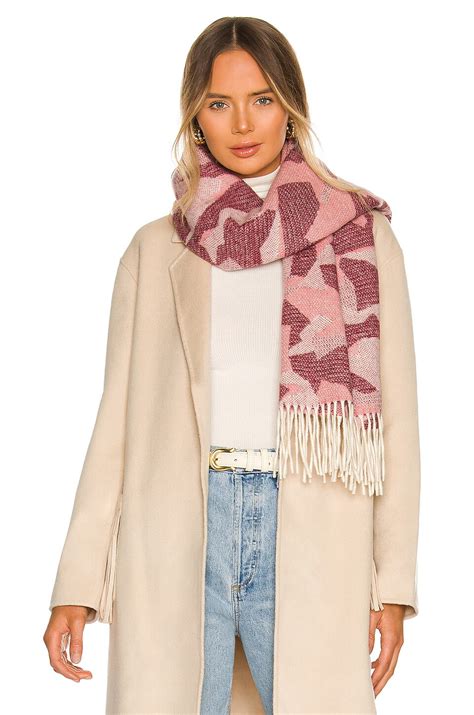 Rag & Bone Addison Recycled Wool Scarf in Pink Camo | REVOLVE