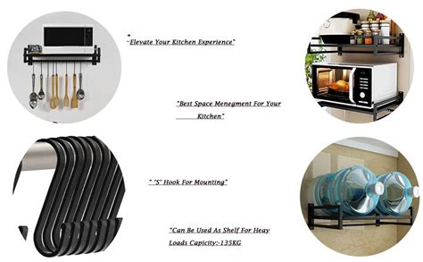 A to Z Hub "Versatile Wall-Mounted Metal Microwave Oven Rack: Durable ...