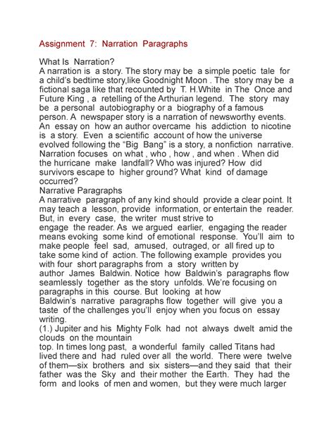 Image result for Example of Narration Composition