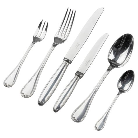 78-Piece Set of Silver Plated Flatware by Christofle Model Rubans with ...