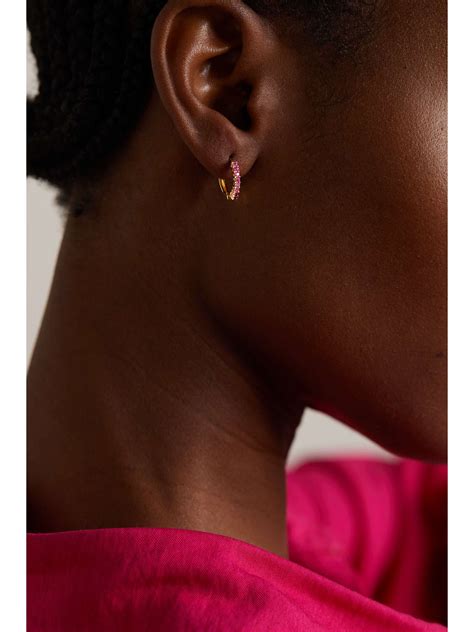 MATEO 14-karat gold sapphire hoop earrings | NET-A-PORTER